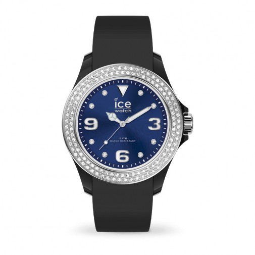 Ženski Ice Watch Ice Star Black Deep Blue Crni  Elegantno Sportski Ručni Sat Sa Swarovski Kristalima