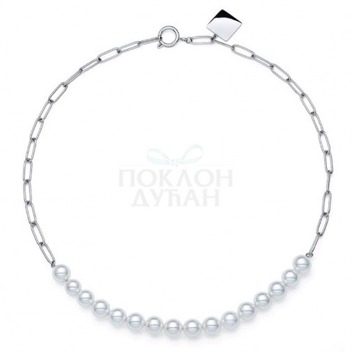 ŽENSKA OLIVER WEBER ASPECT PEARL STE OGRLICA SA BELIM SWAROVSKI PERLAMA