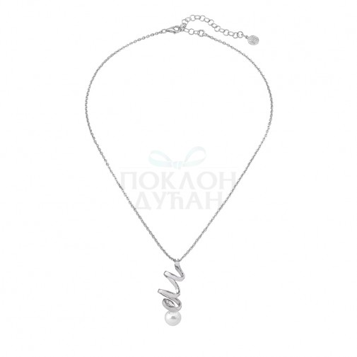 Ženski Majorica Cotillon Srebrni Lančić Sa Belim Bisernim Priveskom 10 mm