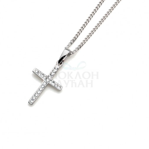 Ženski Oliver Weber Cross 925AG Crystal Srebrni Lančić Sa Belim Swarovski Kristalnim Priveskom