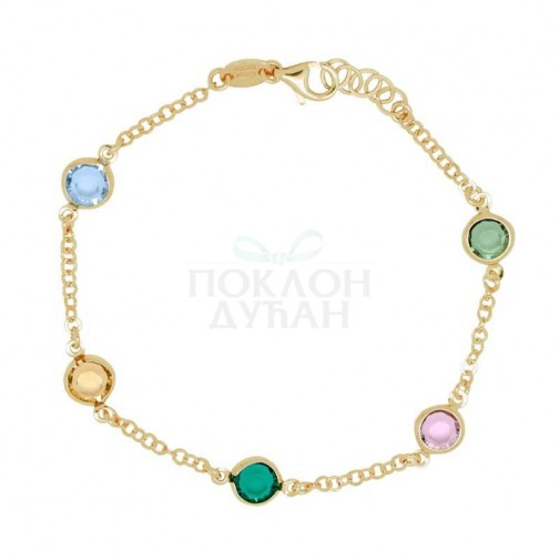 ŽENSKA VICTORIA CRUZ BASIC MULTICOLOR GOLD NARUKVICA SA SWAROVSKI KRISTALIMA