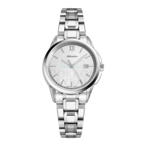 Ženski Adriatica Pairs Beli Srebrni Elegantni Ručni Sat Sa Srebrnim Metalnim Kaišem