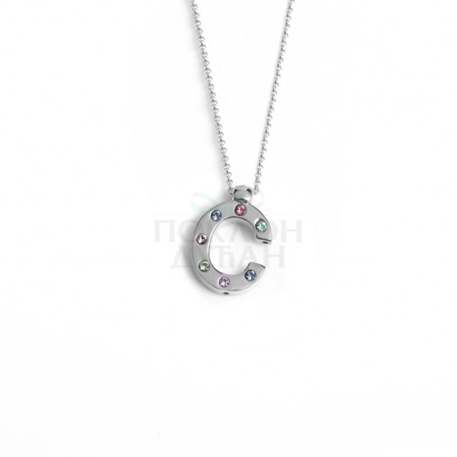 Ženski Victoria Cruz Letter "C" Multicolor Lančić Sa Swarovski Kristalima