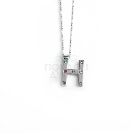 Ženski Victoria Cruz Letter "H" Multicolor Lančić Sa Swarovski Kristalima