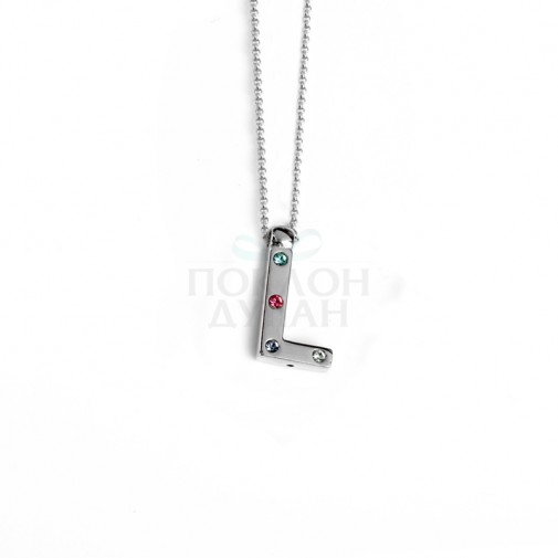 Ženski Victoria Cruz Letter "L" Multicolor Lančić Sa Swarovski Kristalima