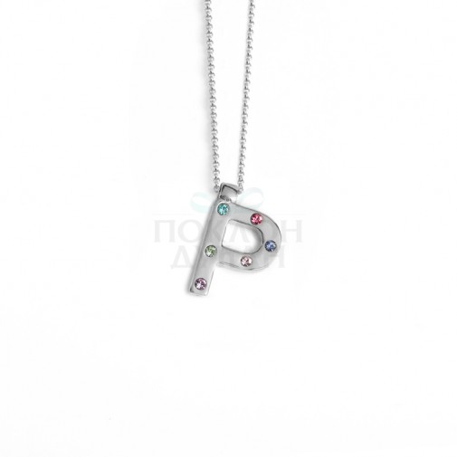 Ženski Victoria Cruz Letter "P" Multicolor Lančić Sa Swarovski Kristalima