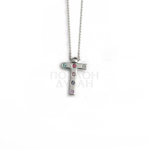 Ženski Victoria Cruz Letter "T" Multicolor Lančić Sa Swarovski Kristalima