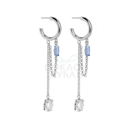 Ženske Victoria Cruz Macedonia Hoop Light Sapphire Mindjuše Sa Swarovski Plavim Kristalom