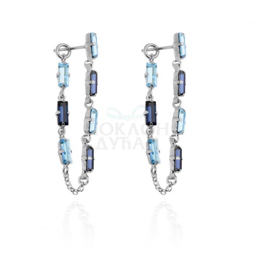 Ženske Victoria Cruz Esgueva Montana Crystal Mindjuše Sa Swarovski Plavim Kristalima