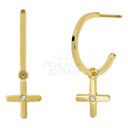 ŽENSKE VICTORIA CRUZ ARECA CROSS GOLD MINDJUŠE SA SWAROVSKI BELIM KRISTALOM