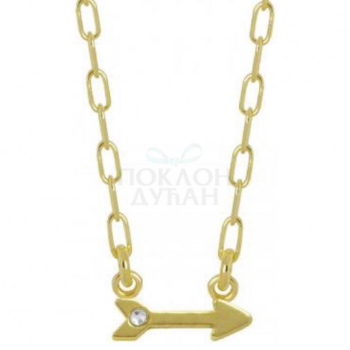 ŽENSKI VICTORIA CRUZ ARECA ARROW GOLD LANČIĆ SA SWAROVSKI BELIM KRISTALOM