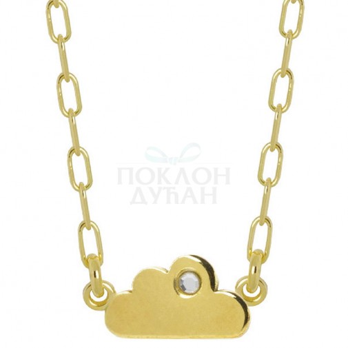 ŽENSKI VICTORIA CRUZ ARECA CLOUD GOLD LANČIĆ SA SWAROVSKI BELIM KRISTALOM