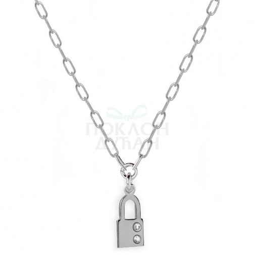 ŽENSKI VICTORIA CRUZ SAN VALENTIN SREBRNI LANČIĆ SA KATANAC PRIVESKOM