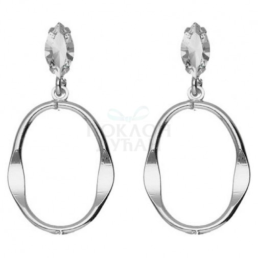 ŽENSKE VICTORIA CRUZ ELEONORA OVAL CRYSTAL MINDJUŠE SA SWAROVSKI BELIM KRISTALOM