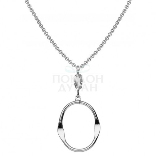 ŽENSKI VICTORIA CRUZ ELEONORA OVAL CRYSTAL LANČIĆ SA SWAROVSKI BELIM KRISTALOM