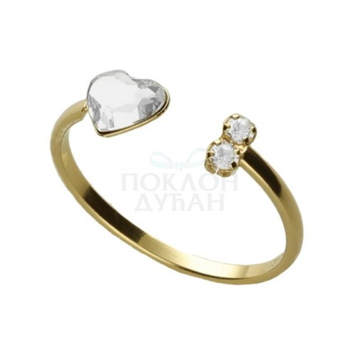 ŽENSKI VICTORIA CRUZ WELL-LOVED CRYSTAL GOLD PRSTEN SA SWAROVSKI KRISTALOM