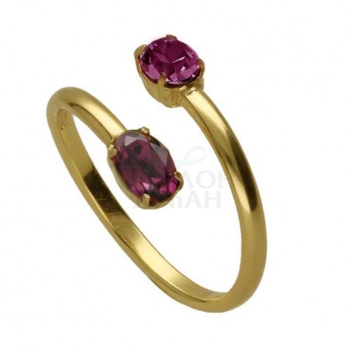 ŽENSKI VICTORIA CRUZ ALYSSA AMETHYST GOLD PRSTEN SA SWAROVSKI KRISTALIMA