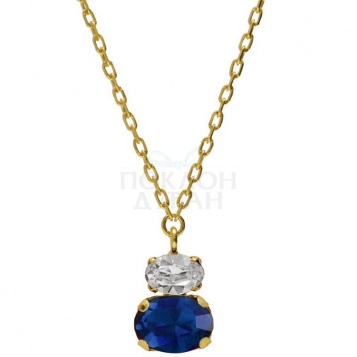ŽENSKA VICTORIA CRUZ GEMMA SAPPHIRE GOLD OGRLICA SA SWAROVSKI KRISTALIMA