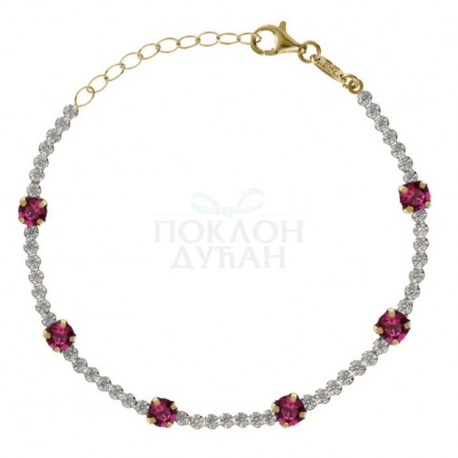 ŽENSKA VICTORIA CRUZ SHINE FUCHSIA GOLD NARUKVICA SA SWAROVSKI KRISTALIMA