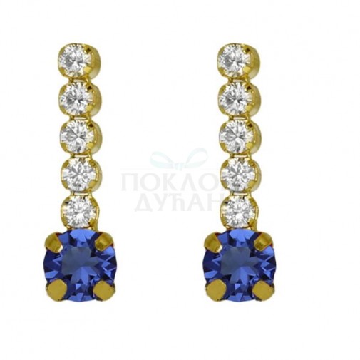 ŽENSKE VICTORIA CRUZ SHINE SAPPHIRE GOLD MINDJUŠE SA SWAROVSKI KRISTALIMA