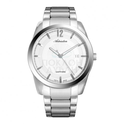 Muški Adriatica Premiere Safir Srebrni Beli Sportsko Elegantni Ručni Sat Sa Srebrnim Metalnim Kaišem