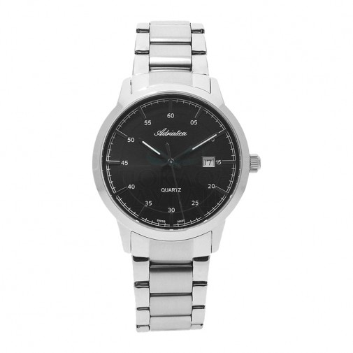Muški Adriatica Premiere Safir Srebrni Crni Sportsko Elegantni Ručni Sat Sa Srebrnim Metalnim Kaišem