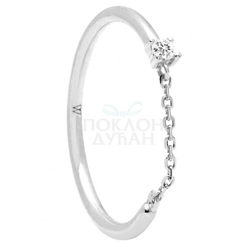ŽENSKI PD PAOLA NIA SREBRNI PRSTEN SA BELIM CIRKONOM
