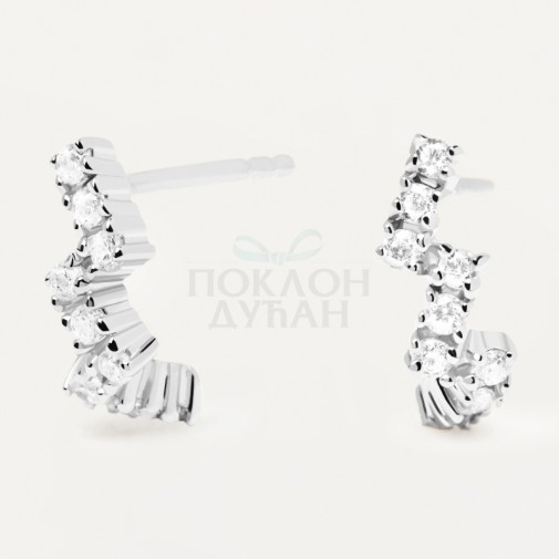 ŽENSKE PD PAOLA THE ZIPPER SREBRNE NAUŠNICE