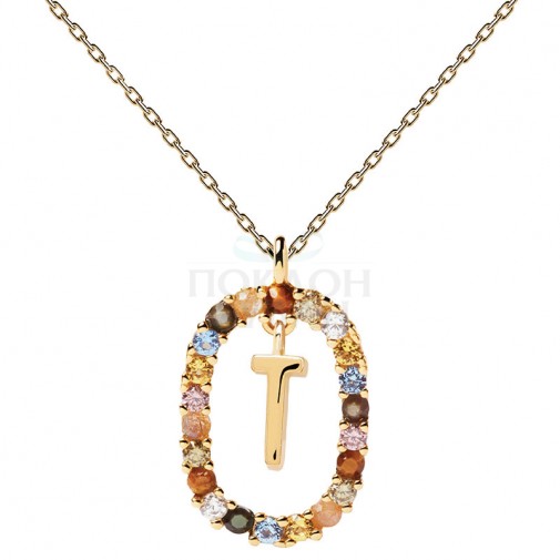 ŽENSKA PD PAOLA LETTER T ZLATNA OGRLICA SA POZLATOM 18k