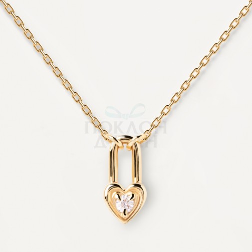 ŽENSKA PD PAOLA HEART PADLOCK ZLATNA OGRLICA SA POZLATOM 18k
