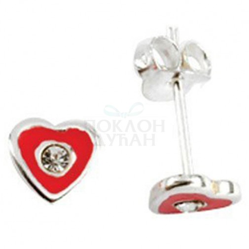 Dečje Amore Baci Junior Crveno Srce srebrne mindjuše 