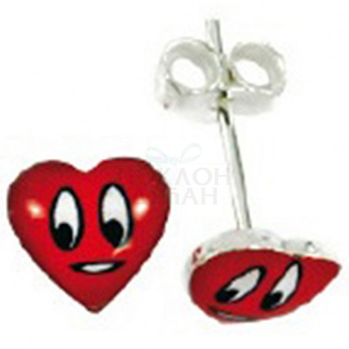 Dečje Amore Baci Junior Crveno Srećno Srce srebrne mindjuše 