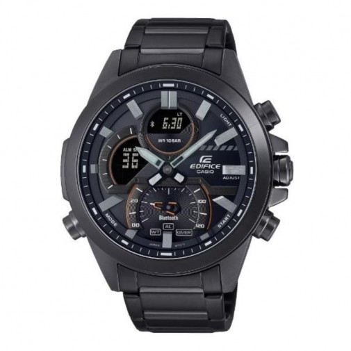 MUŠKI CASIO EDIFICE CRNI SPORTSKO ELEGANTNI RUČNI SAT SA CRNIM METALNIM KAIŠEM