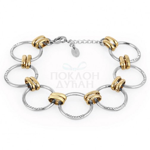 ŽENSKA FREELOOK SREBRNA ZLATNA NARUKVICA OD HIRURŠKOG ČELIKA