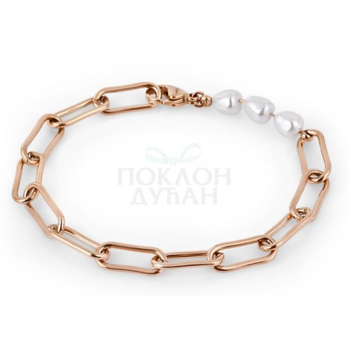 ŽENSKA FREELOOK ROZE ZLATNA NARUKVICA OD HIRURŠKOG ČELIKA