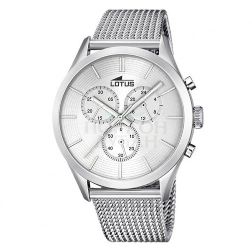 Muški Lotus Minimalist Srebrni Elegantni Hronograf ručni sat sa pancir kaišem