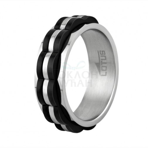 Muški Lotus Style Steel Rings Serpentina Crni prsten od hirurškog čelika 62