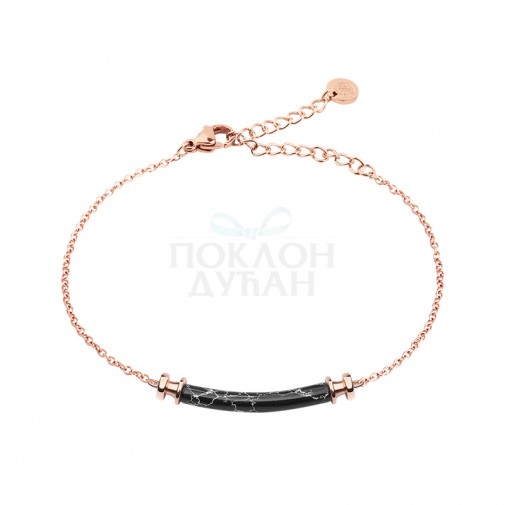 Paul Hewitt Starboard Roze Zlatna Black Marble Narukvica Od Hirurškog Čelika