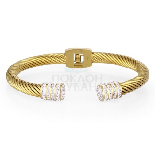 ŽENSKA SANTA BARBARA POLO ZLATNA NARUKVICA OD HIRURŠKOG ČELIKA