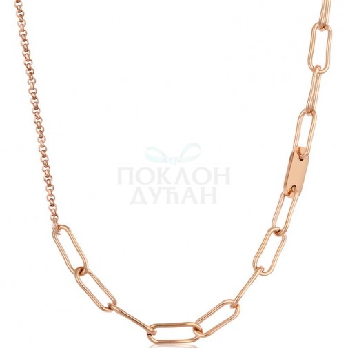 ŽENSKA SANTA BARBARA POLO ROZE ZLATNA OGRLICA OD HIRURŠKOG ČELIKA