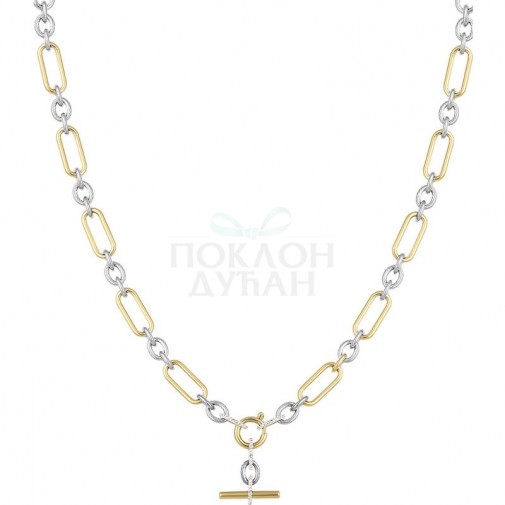 ŽENSKA SANTA BARBARA POLO SREBRNA ZLATNA OGRLICA OD HIRURŠKOG ČELIKA