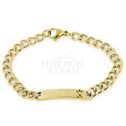 MUŠKA SANTA BARBARA POLO ZLATNA NARUKVICA OD HIRURŠKOG ČELIKA L