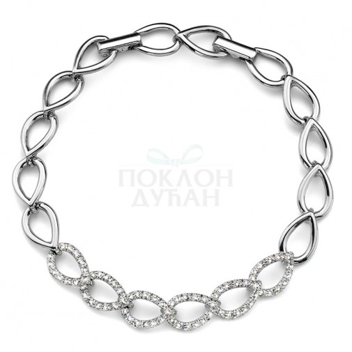 Ženska Oliver Weber Fine Crystal narukvica sa swarovski belim kristalom