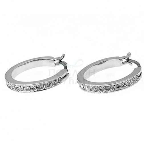 Ženske Oliver Weber Hoop Small Crystal mindjuše sa swarovski belim kristalom