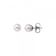 Ženske Majorica Lyra Bele Biserne Srebrne Mindjuše 10 mm