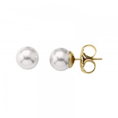 Ženske Majorica Original Bele Biserne Gold Mindjuše 12 mm