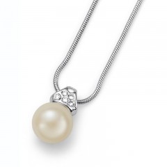 Ženski Oliver Weber Lucent Creme Crystal Lančić Sa Belim Swarovski Perla Priveskom