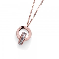 Ženski Oliver Weber Timeless Rosegold Steel Roze Zlatni Lančić Sa Swarovski Kristalnim Priveskom