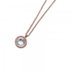 Ženski Oliver Weber Joy Rosegold Crystal Roze Zlatni Lančić Sa Swarovski Kristalnim Priveskom