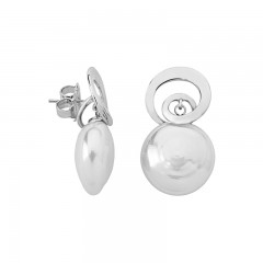 Ženske Majorica Espiral Bele Biserne Srebrne Viseće Mindjuše 18 mm